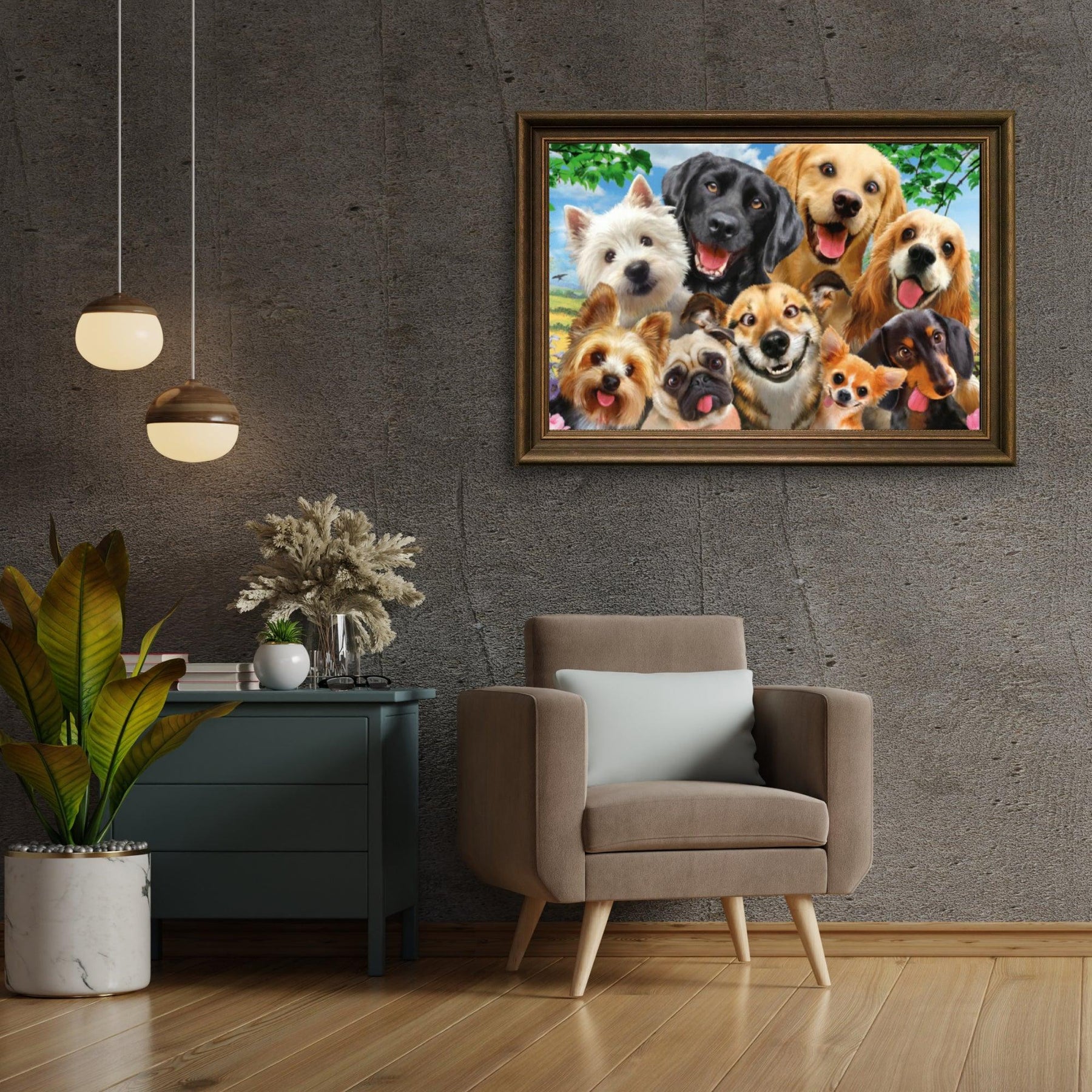 Diamond Painting Hunde zeigen Zunge - SEOS Shop ®