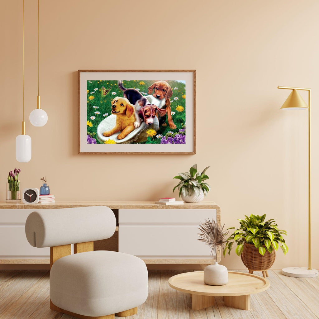 Diamantmalerei Hunde und Blumen - SEOS Shop ®