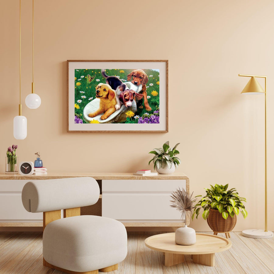 Diamantmalerei Hunde und Blumen - SEOS Shop ®