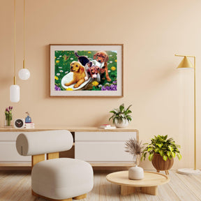 Diamantmalerei Hunde und Blumen - SEOS Shop ®