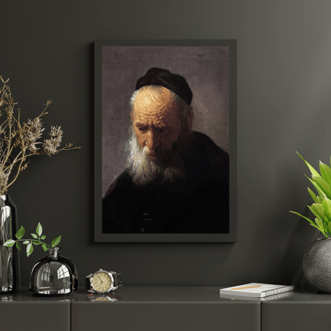 Diamond Painting Kopf eines alten Mannes mit Mütze, von Rembrandt - SEOS Shop