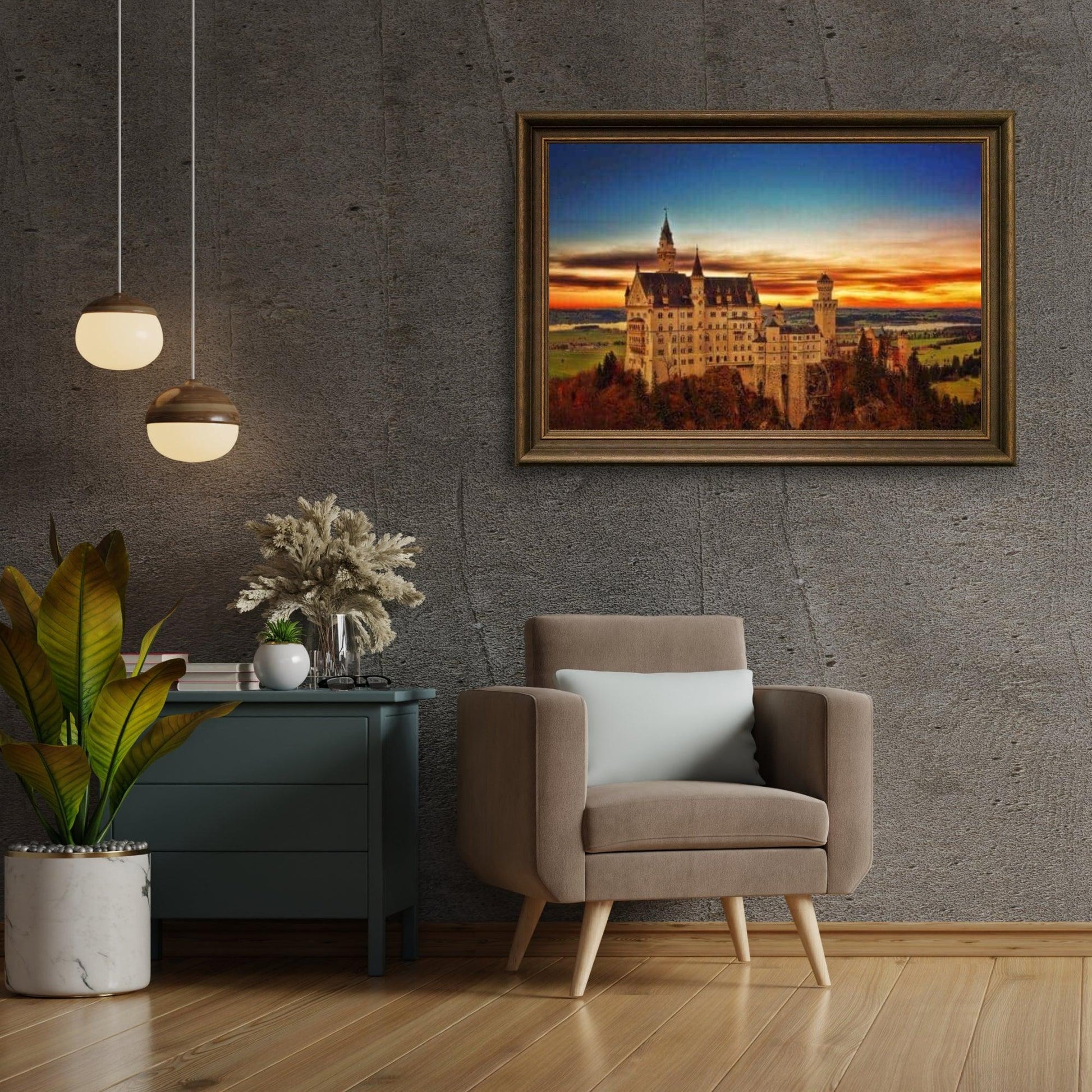 Diamantmalerei Schloss mit Sonnenuntergang – SEOS Shop ®