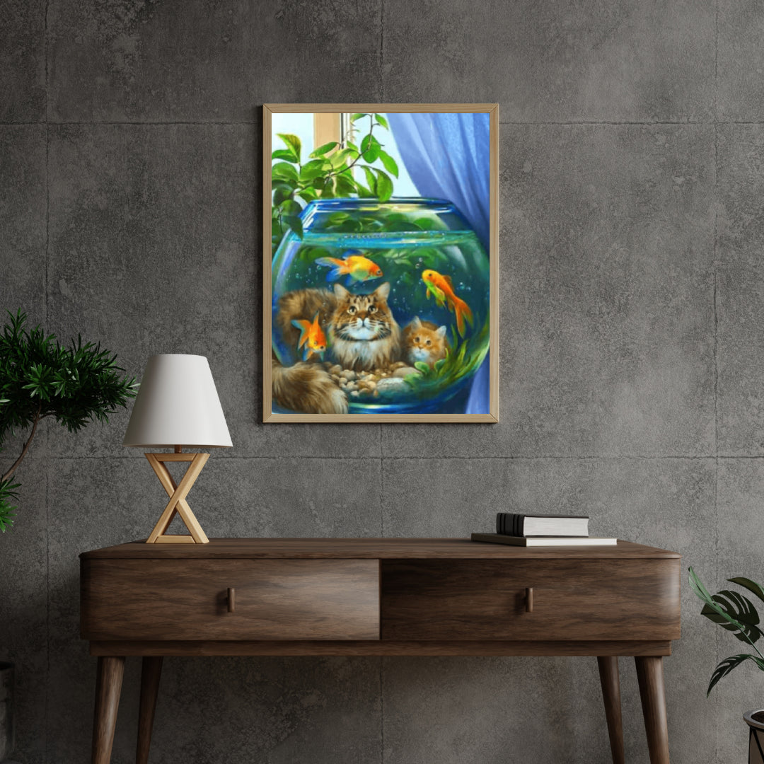 Diamantmalerei Katze mit Fisch - SEOS Shop ®