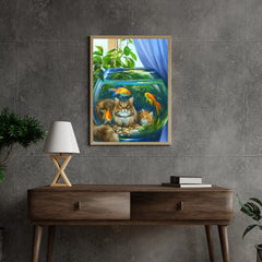 Diamantmalerei Katze mit Fisch - SEOS Shop ®