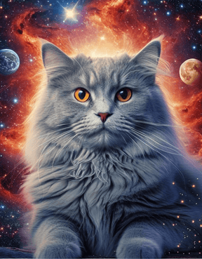 Diamantmalerei Katze im Weltraum - SEOS Shop ®