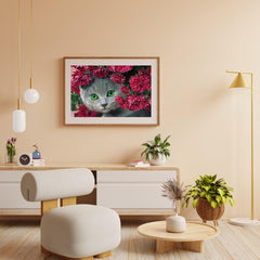Diamantmalerei Katze mit Blumen - SEOS Shop ®