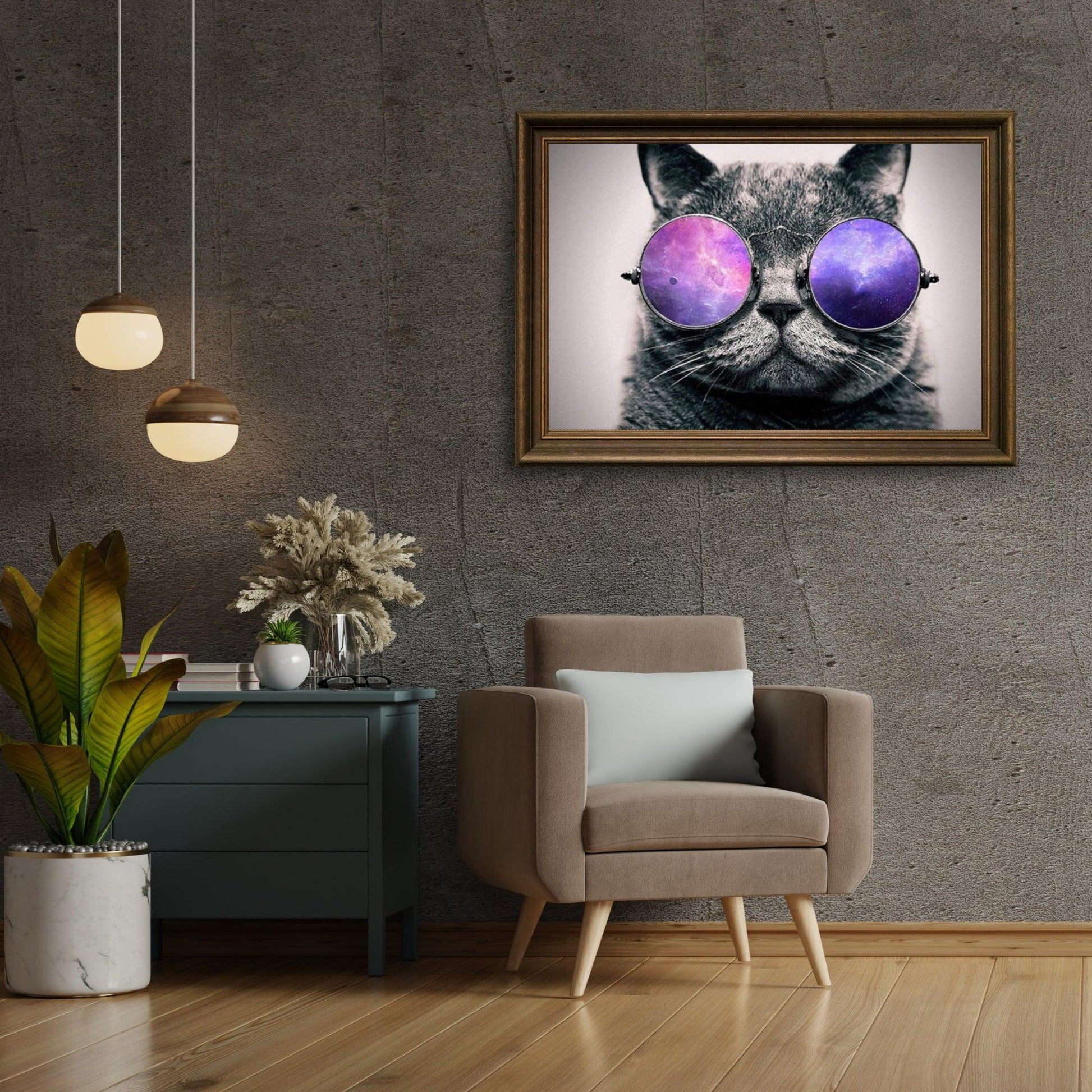 Diamantmalerei Katze mit lila Brille - SEOS Shop ®