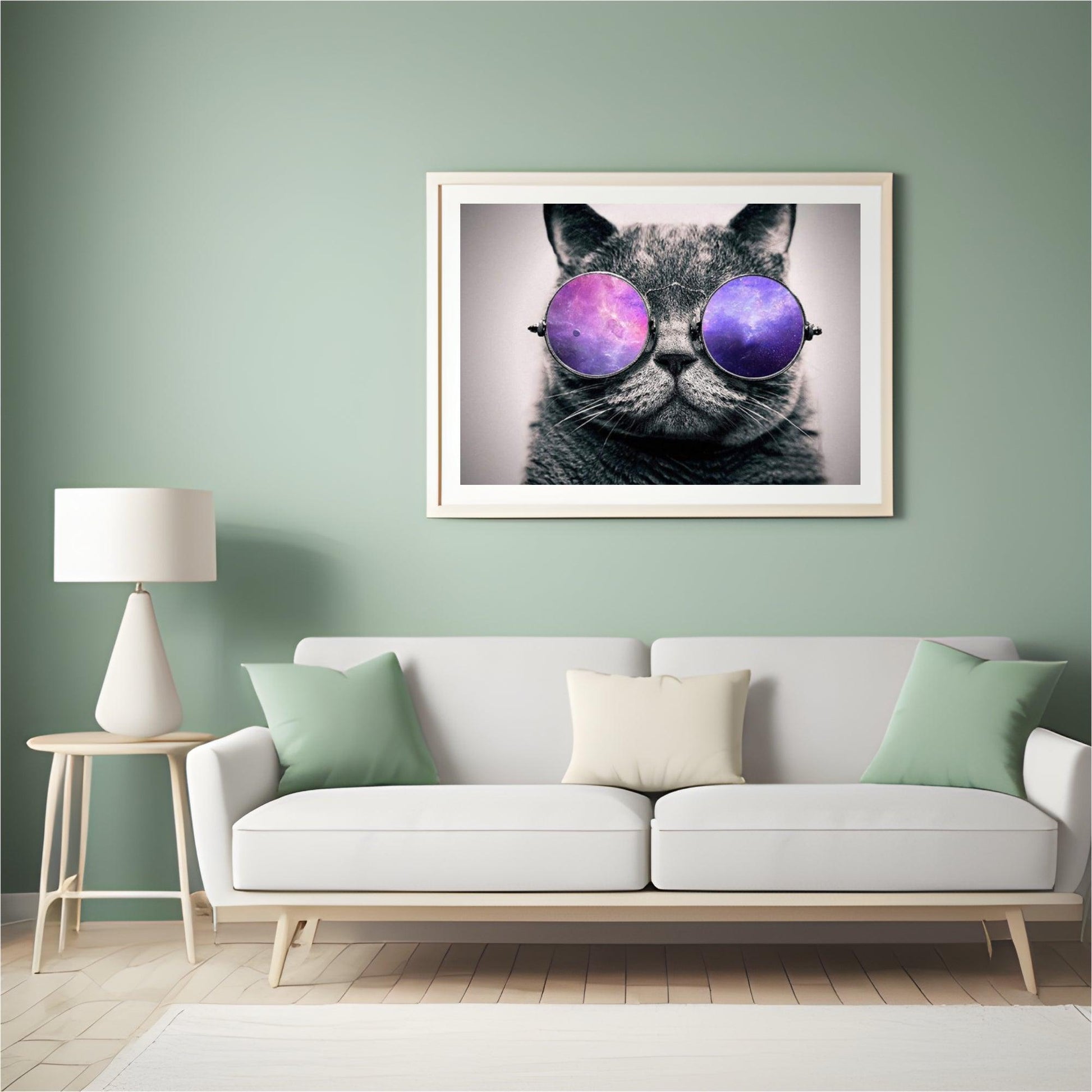 Diamantmalerei Katze mit lila Brille - SEOS Shop ®