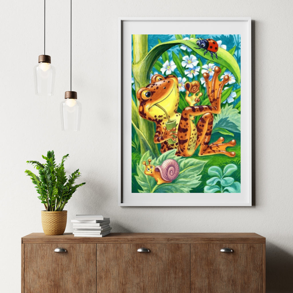 Diamond Painting Frosch mit Marienkäfer - SEOS Shop ®