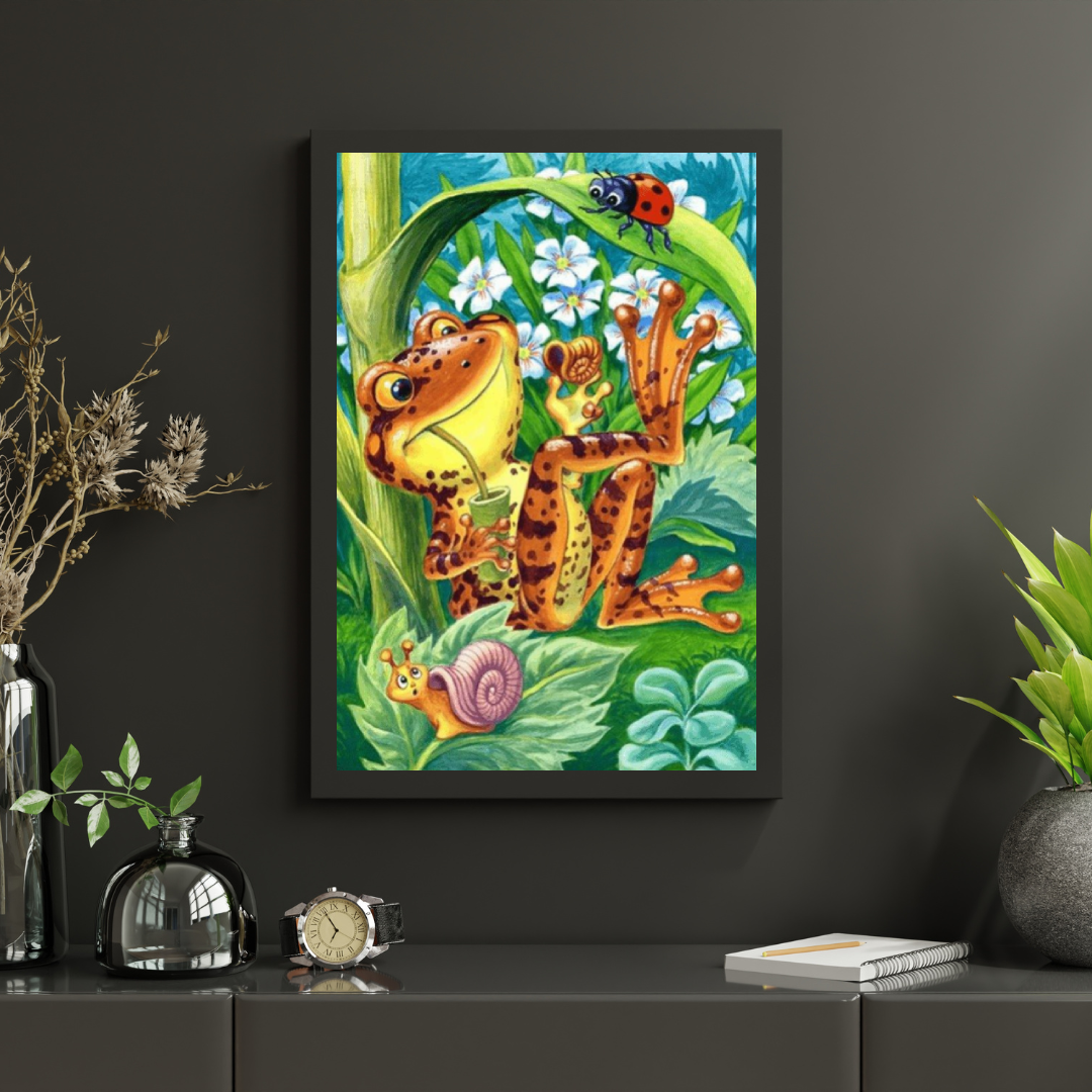 Diamond Painting Frosch mit Marienkäfer - SEOS Shop ®