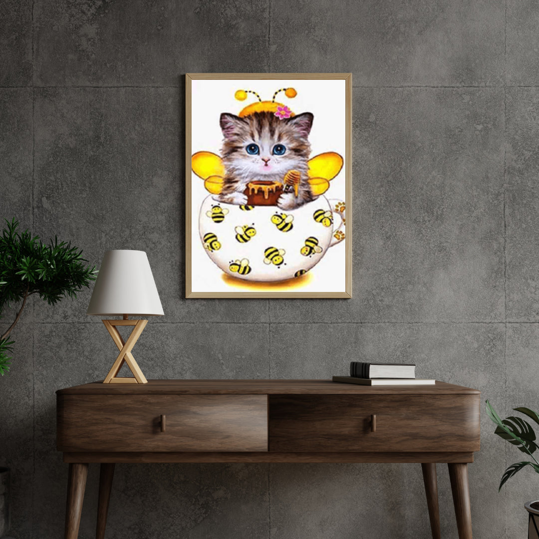 Diamond Painting Kätzchen mit Bienenbecher - SEOS Shop ®