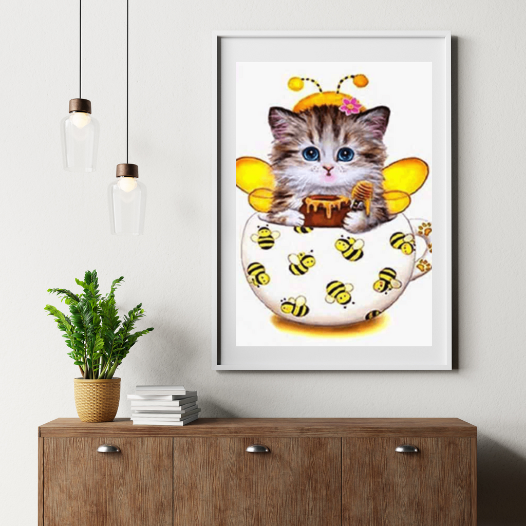 Diamond Painting Kätzchen mit Bienenbecher - SEOS Shop ®