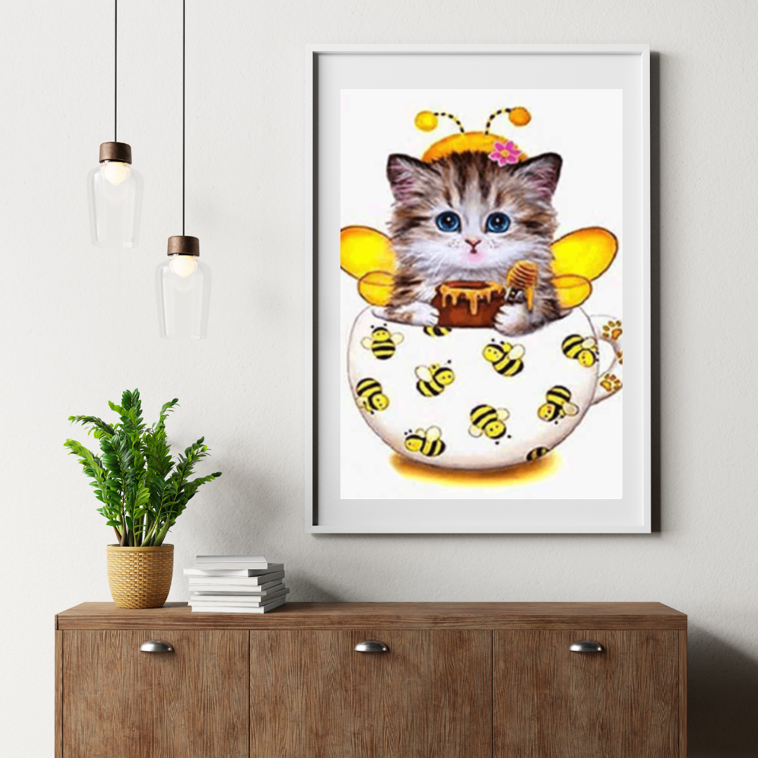 Diamond Painting Kätzchen mit Bienenbecher - SEOS Shop ®