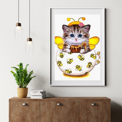 Diamond Painting Kätzchen mit Bienenbecher - SEOS Shop ®