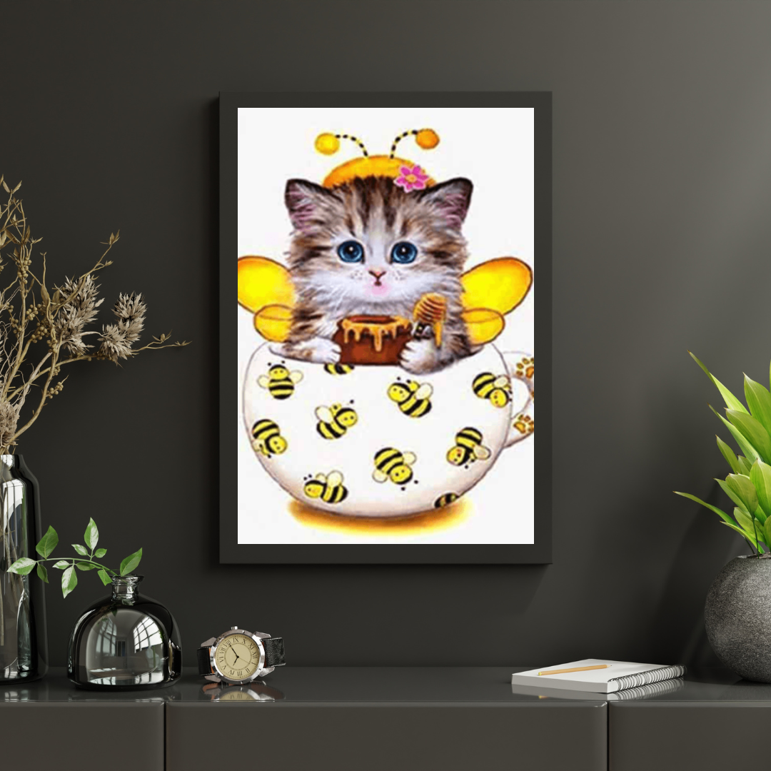Diamond Painting Kätzchen mit Bienenbecher - SEOS Shop ®