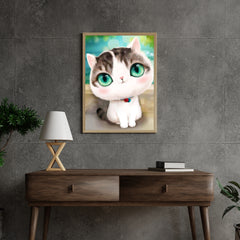 Diamond Painting Kätzchen mit großen türkisfarbenen Augen - SEOS Shop ®