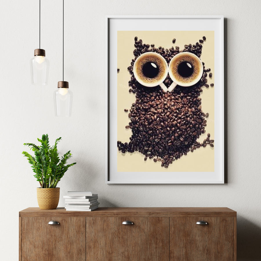 Diamantmalerei Kaffeebohnen-Eule - SEOS Shop ®