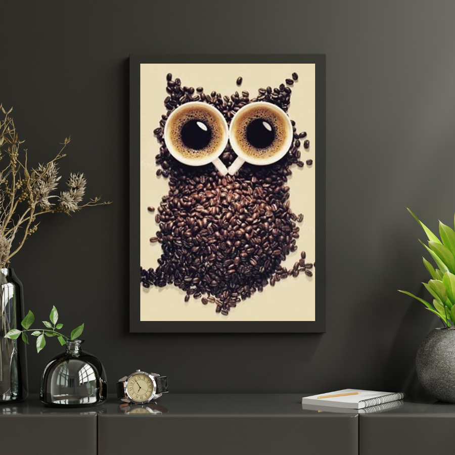 Diamantmalerei Kaffeebohnen-Eule - SEOS Shop ®