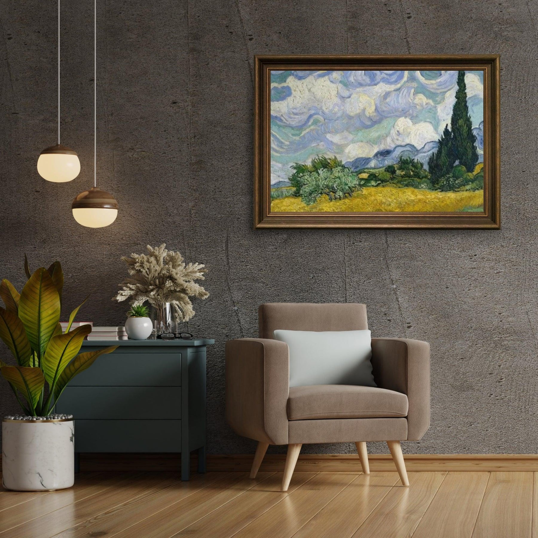 Diamond Painting Weizenfeld mit Zypressen - SEOS Shop ®