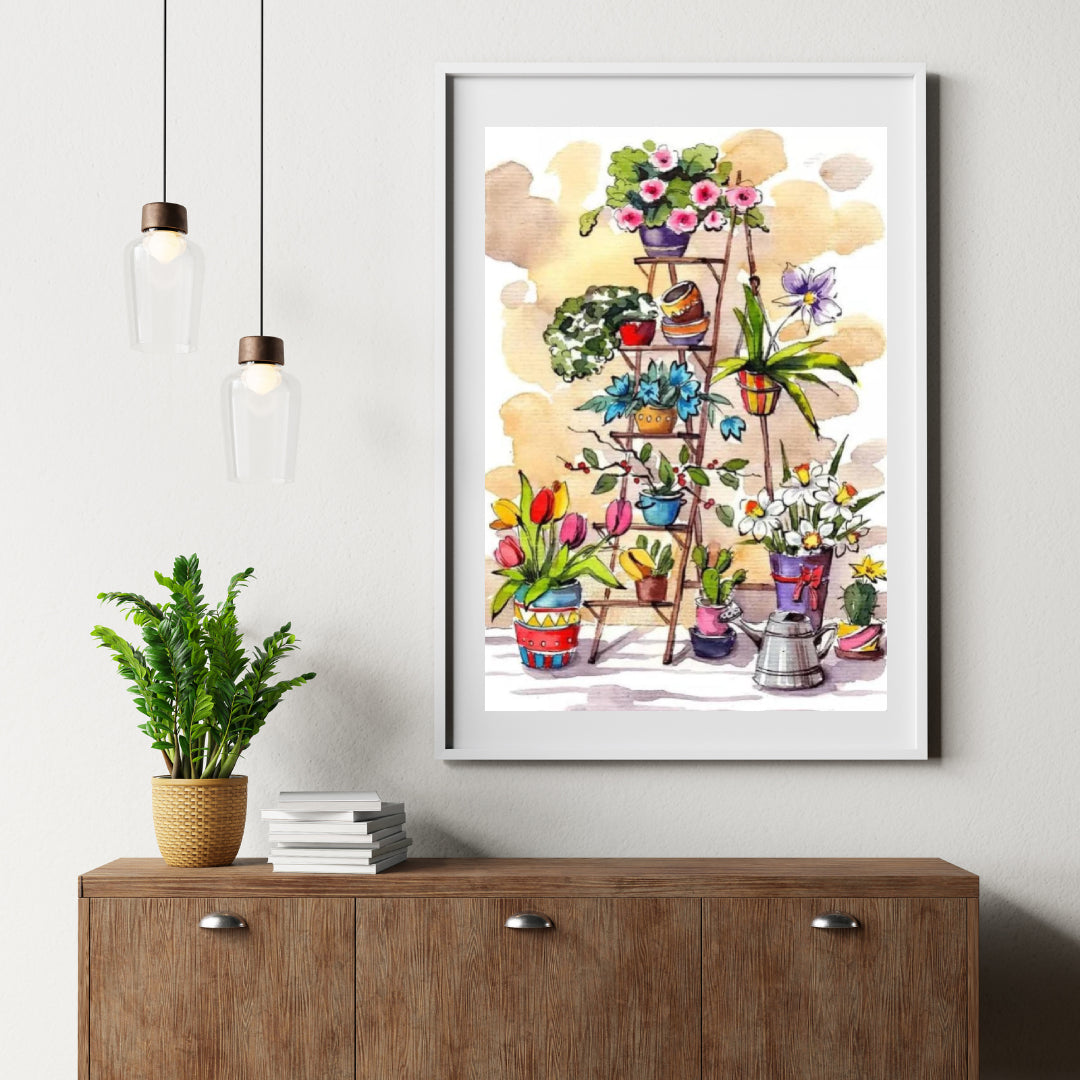 Diamond Painting Leiter mit Blumen - SEOS Shop ®