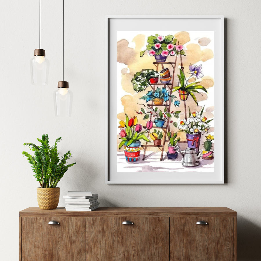 Diamond Painting Leiter mit Blumen - SEOS Shop ®