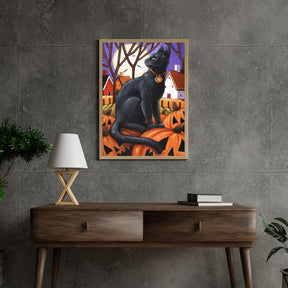 Diamantmalerei Mondkatze &amp; Kürbisse