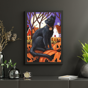 Diamantmalerei Mondkatze &amp; Kürbisse