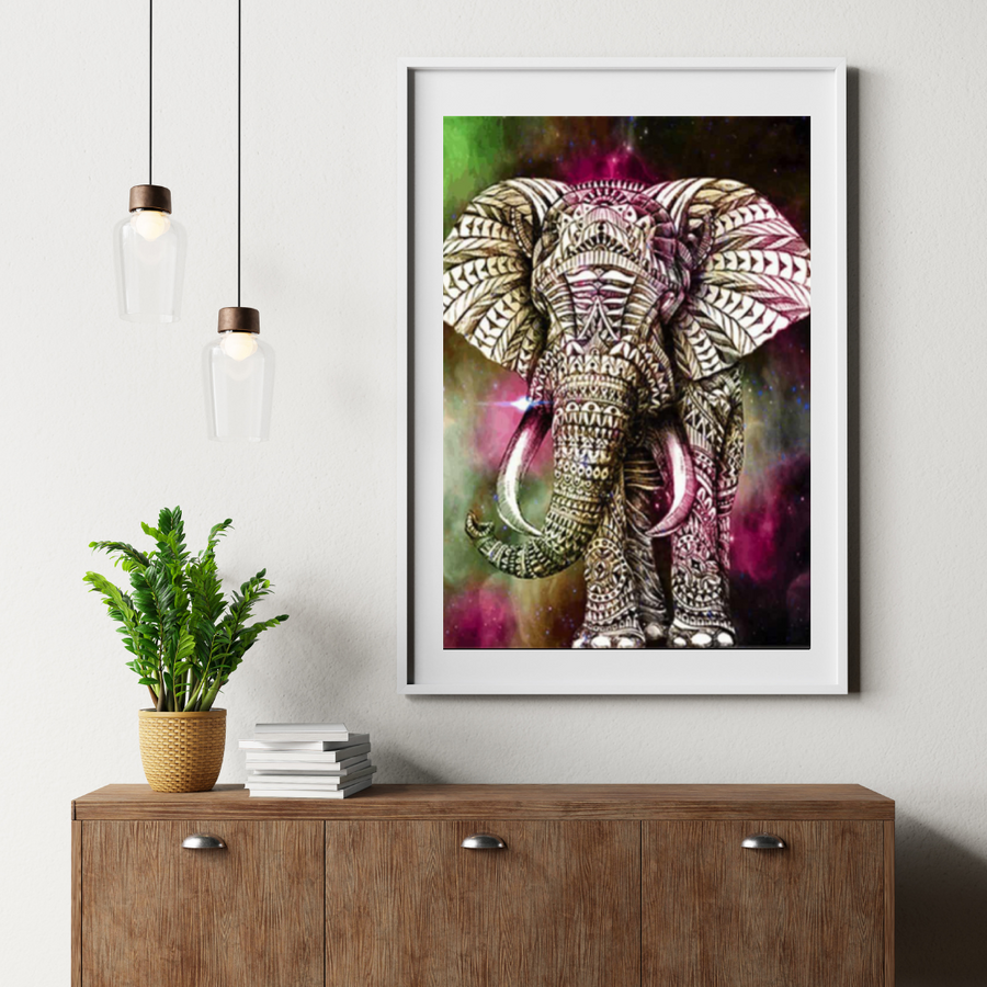 Diamond Painting Elefant Grün Pink - SEOS Shop ®