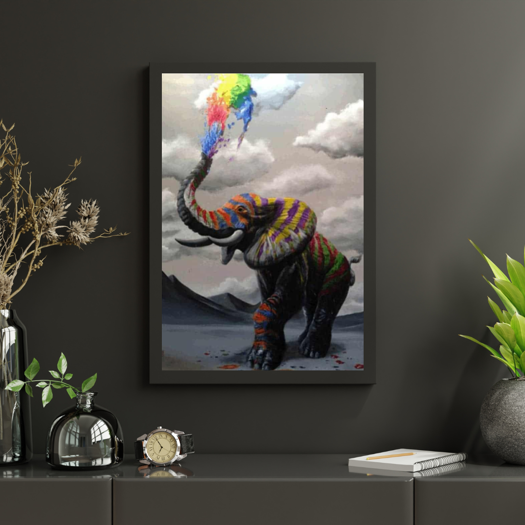 Diamantmalerei Elefant mit Farbexplosion - SEOS Shop ®