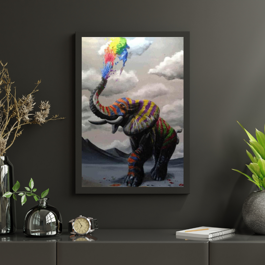 Diamantmalerei Elefant mit Farbexplosion - SEOS Shop ®