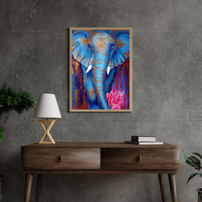 Diamantmalerei Elefant mit rosa Lotus - SEOS Shop ®