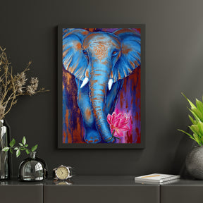 Diamantmalerei Elefant mit rosa Lotus - SEOS Shop ®