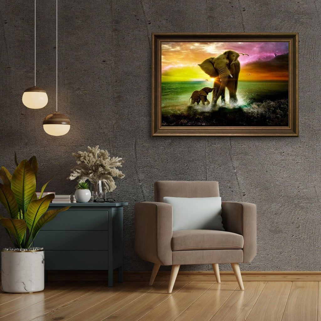 Diamantmalerei Elefant mit Kalb - SEOS Shop®