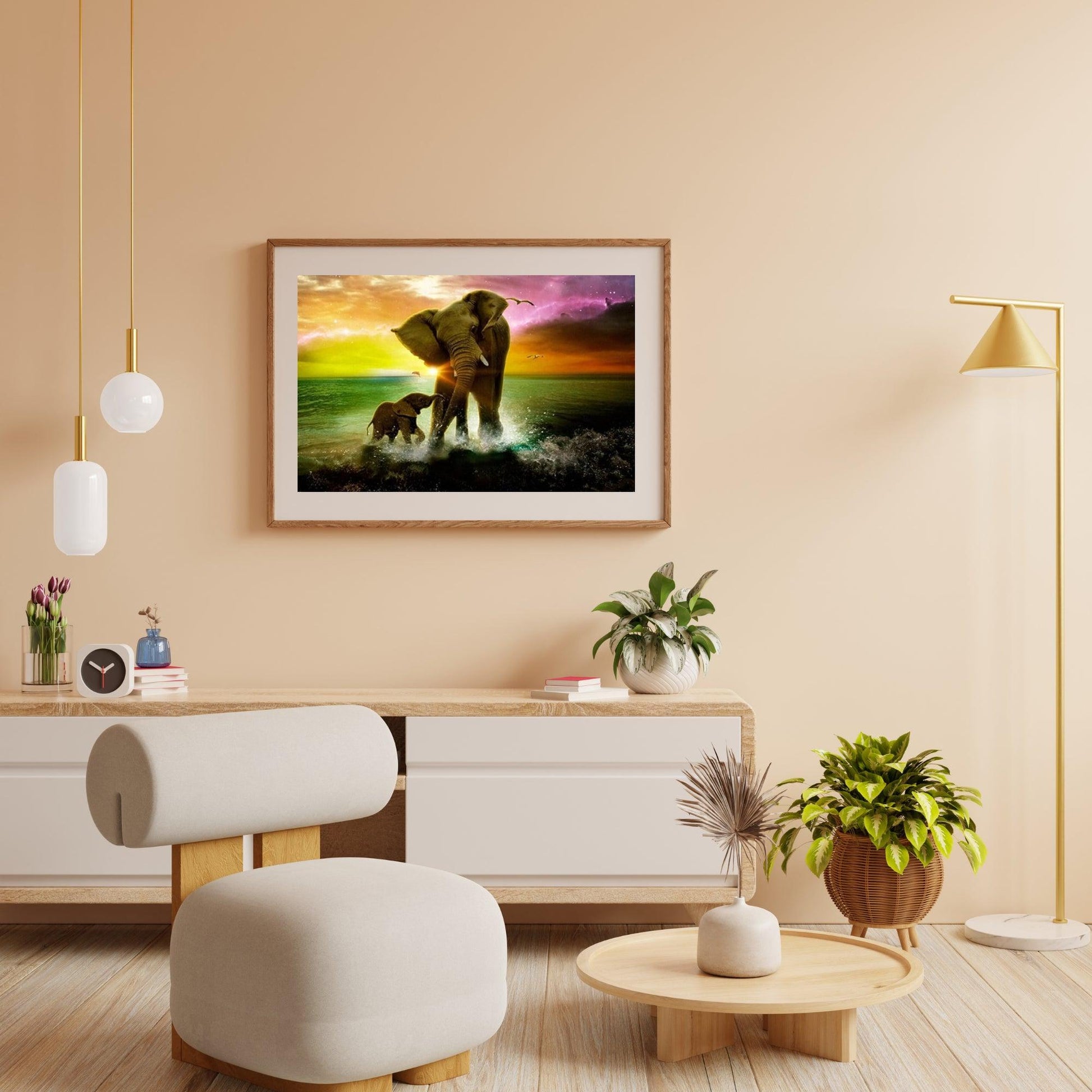 Diamantmalerei Elefant mit Kalb - SEOS Shop®