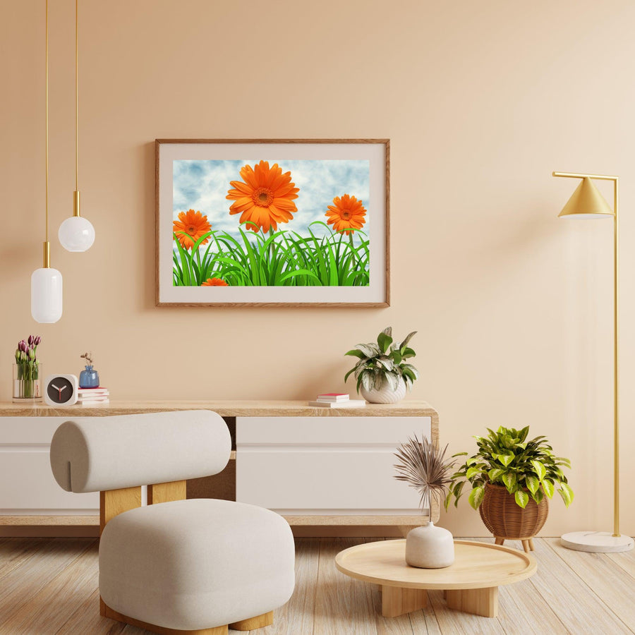 Diamantmalerei Orange Gänseblümchen - SEOS Shop ®
