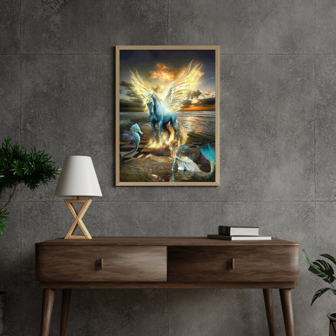 Diamond Painting Pferd Meerjungfrau und Seepferdchen - SEOS Shop ®
