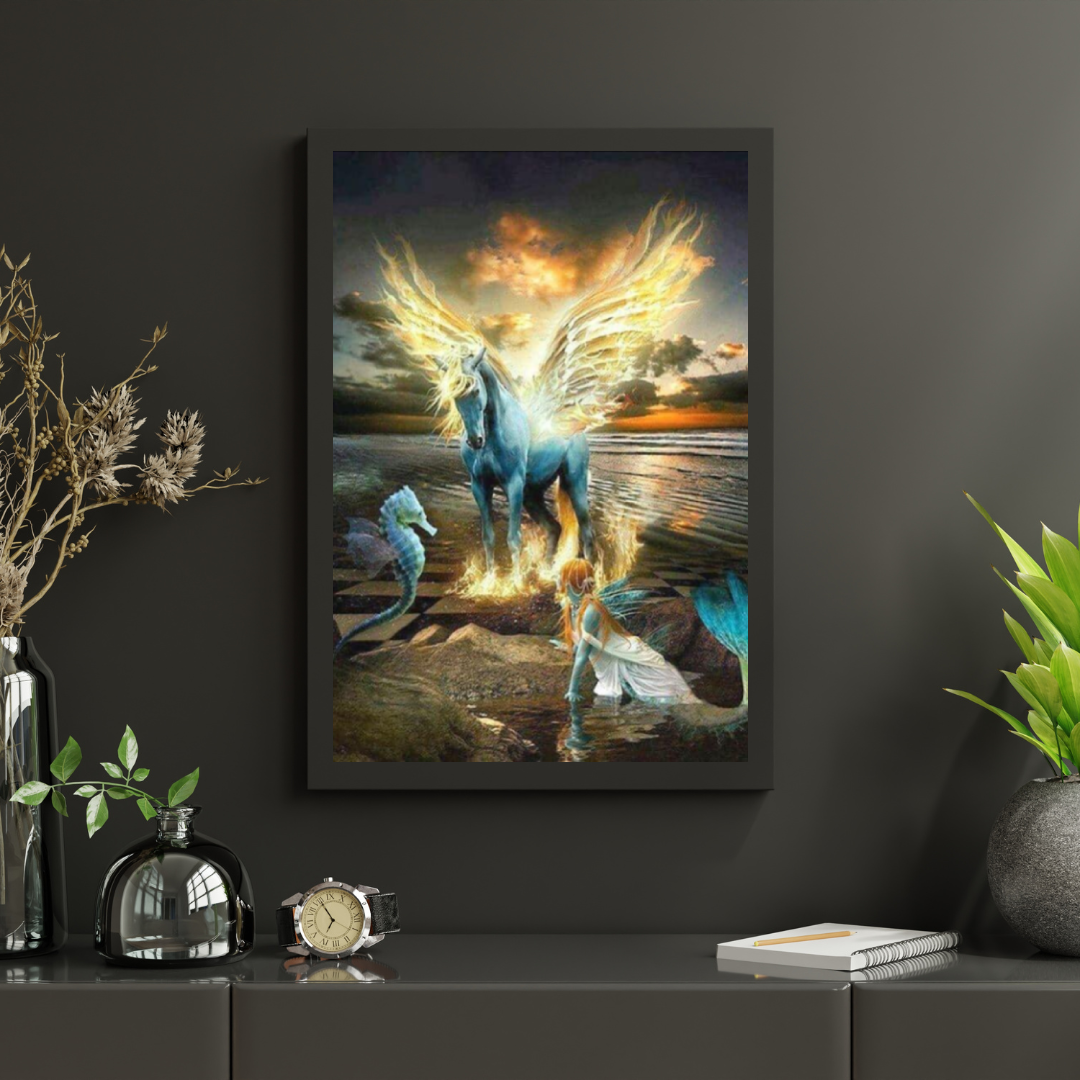 Diamond Painting Pferd Meerjungfrau und Seepferdchen - SEOS Shop ®
