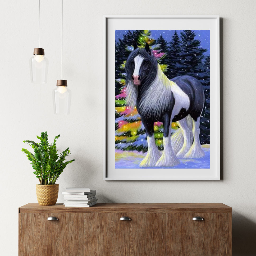 Diamantmalerei Pferd im Schnee - SEOS Shop ® 
