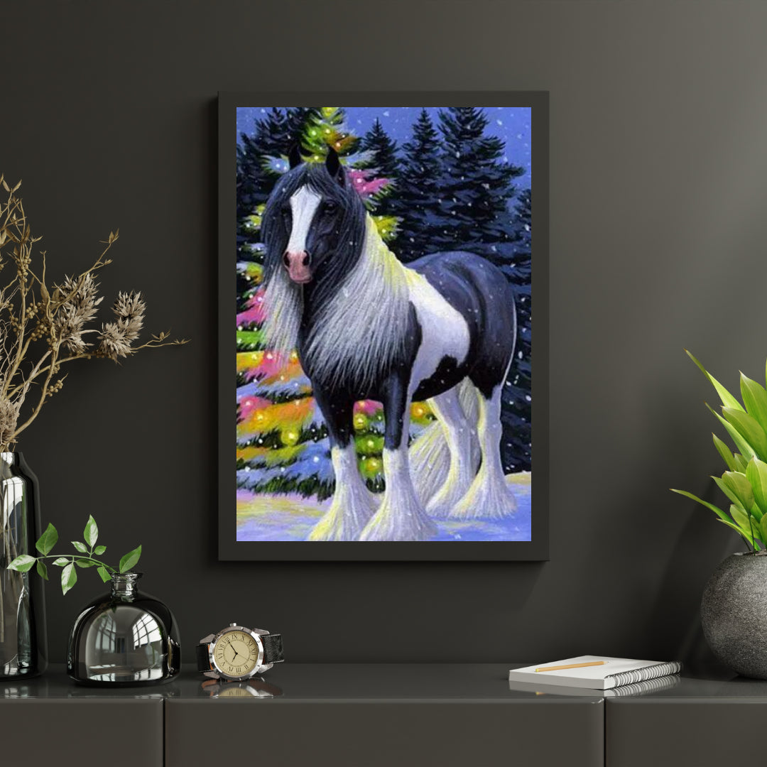 Diamantmalerei Pferd im Schnee - SEOS Shop ® 