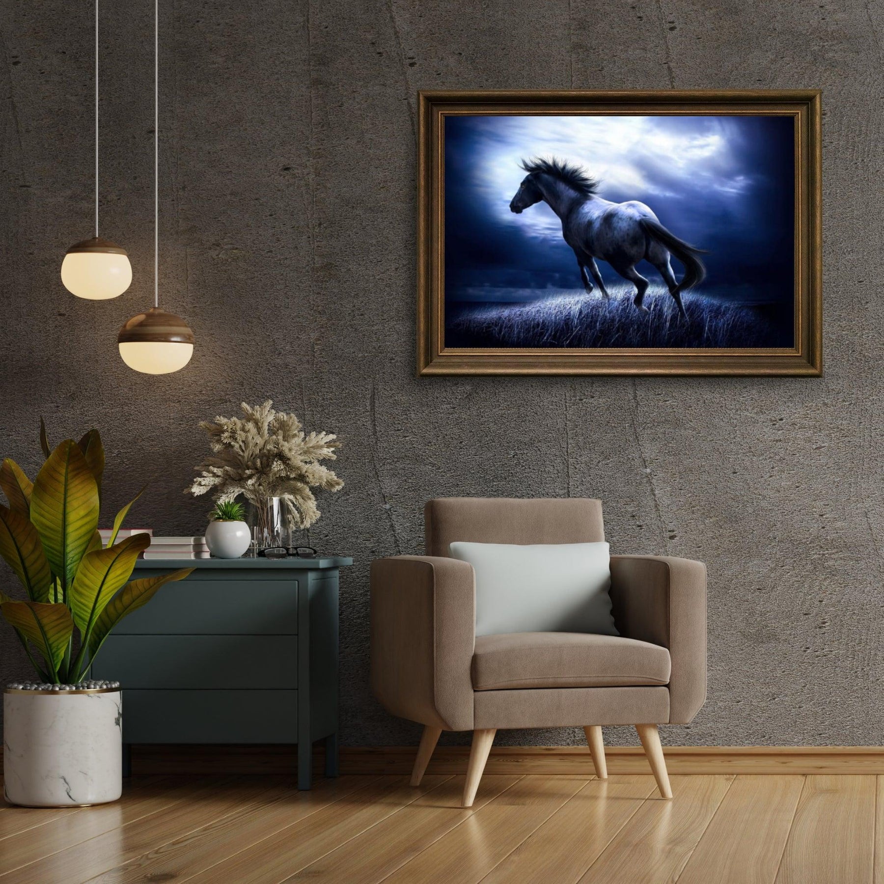 Diamond Painting Paard in het Donker – detailbeeld 3