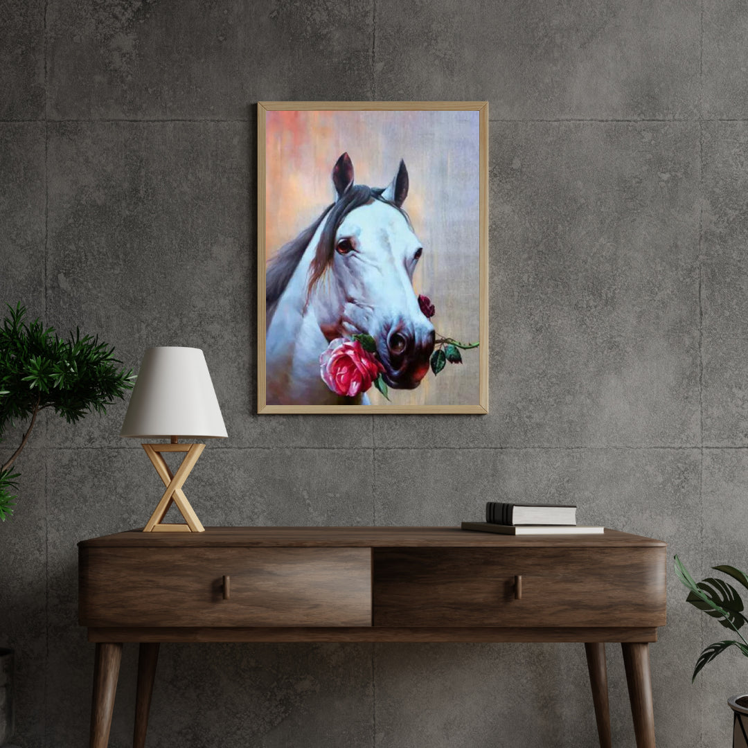 Diamond Painting Pferd mit Rose - SEOS Shop ® 