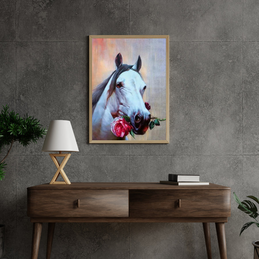 Diamond Painting Pferd mit Rose - SEOS Shop ® 