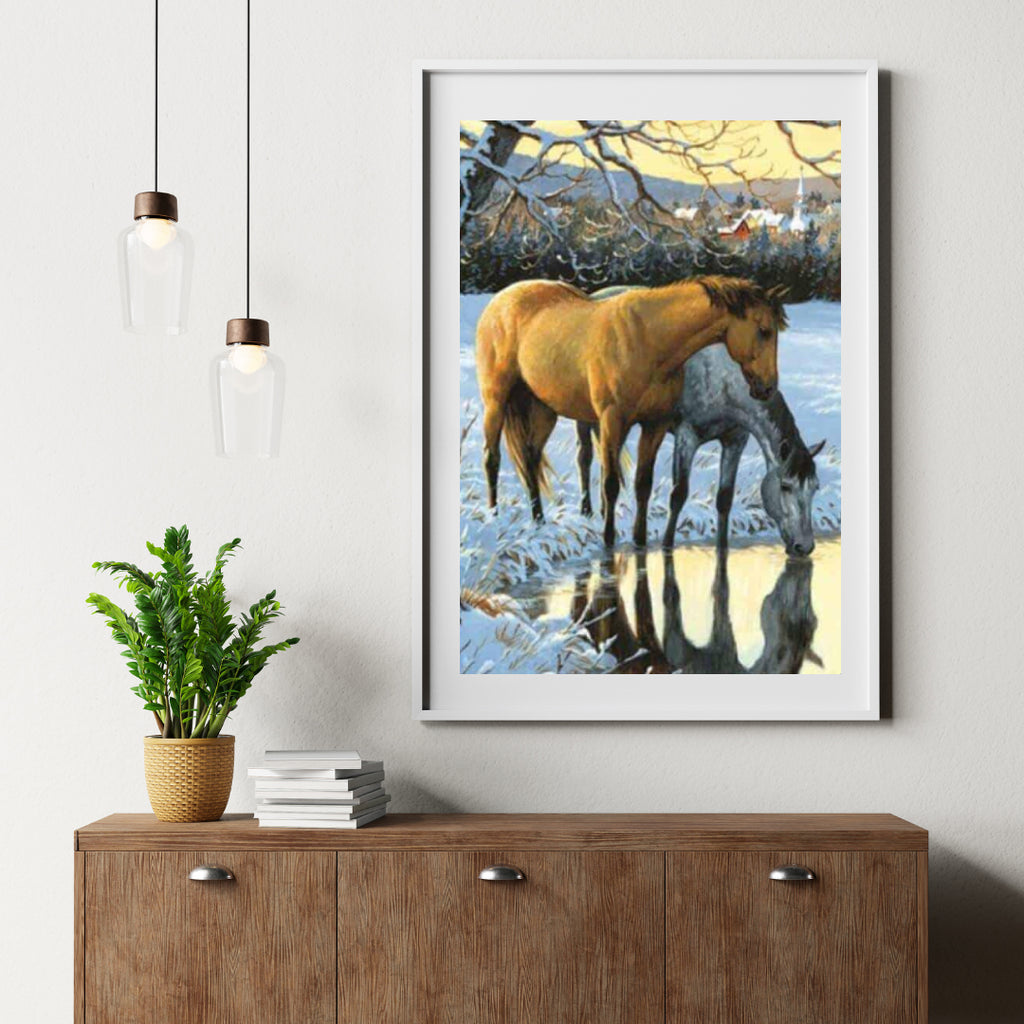 Diamond Painting Pferde trinken Wasser - SEOS Shop ®