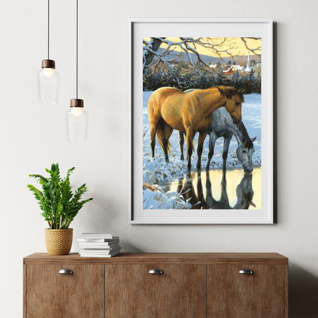 Diamond Painting Pferde trinken Wasser - SEOS Shop ®