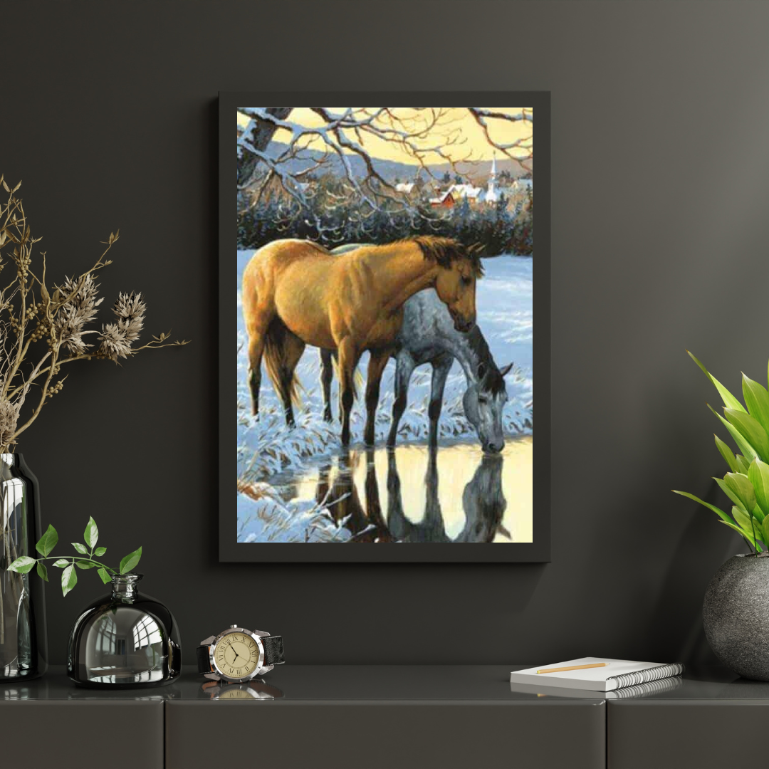 Diamond Painting Pferde trinken Wasser - SEOS Shop ®
