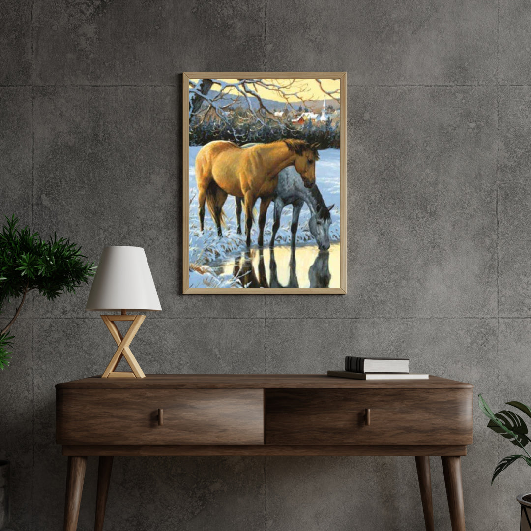Diamond Painting Pferde trinken Wasser - SEOS Shop ®