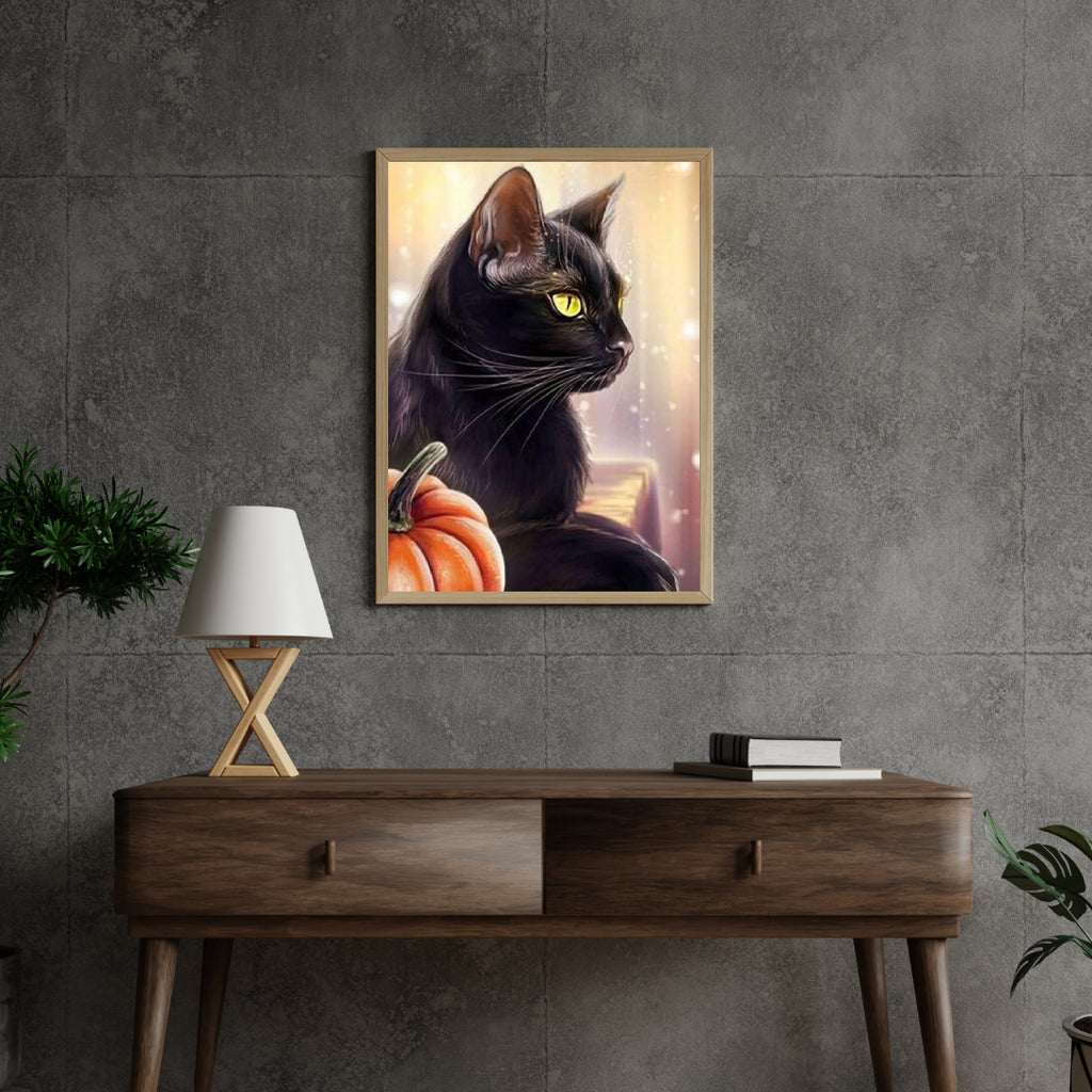 Diamantmalerei Kürbis und schwarze Katze - SEOS Shop ®