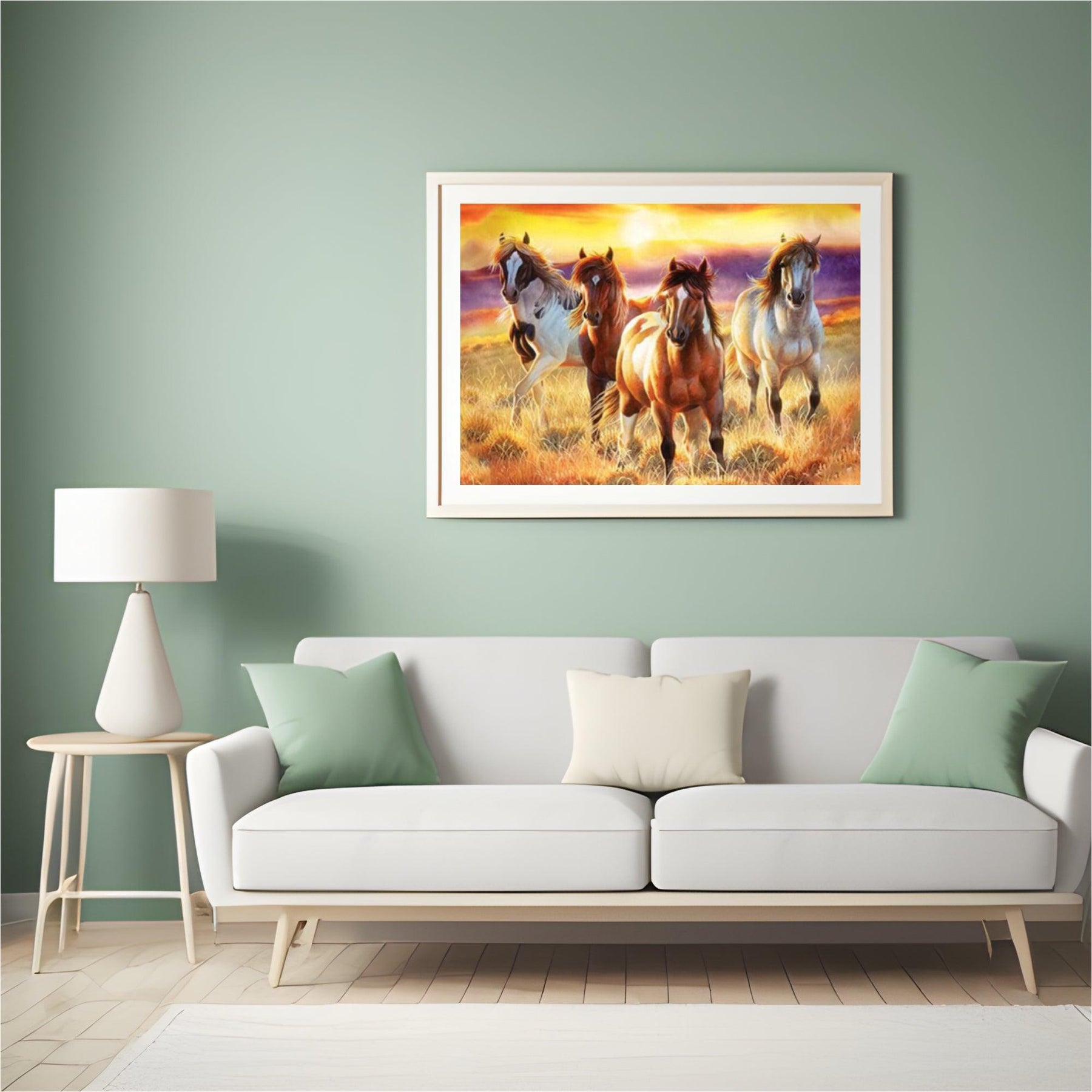 Diamond Painting Wunderschöne Pferde auf einem Feld - SEOS Shop ®