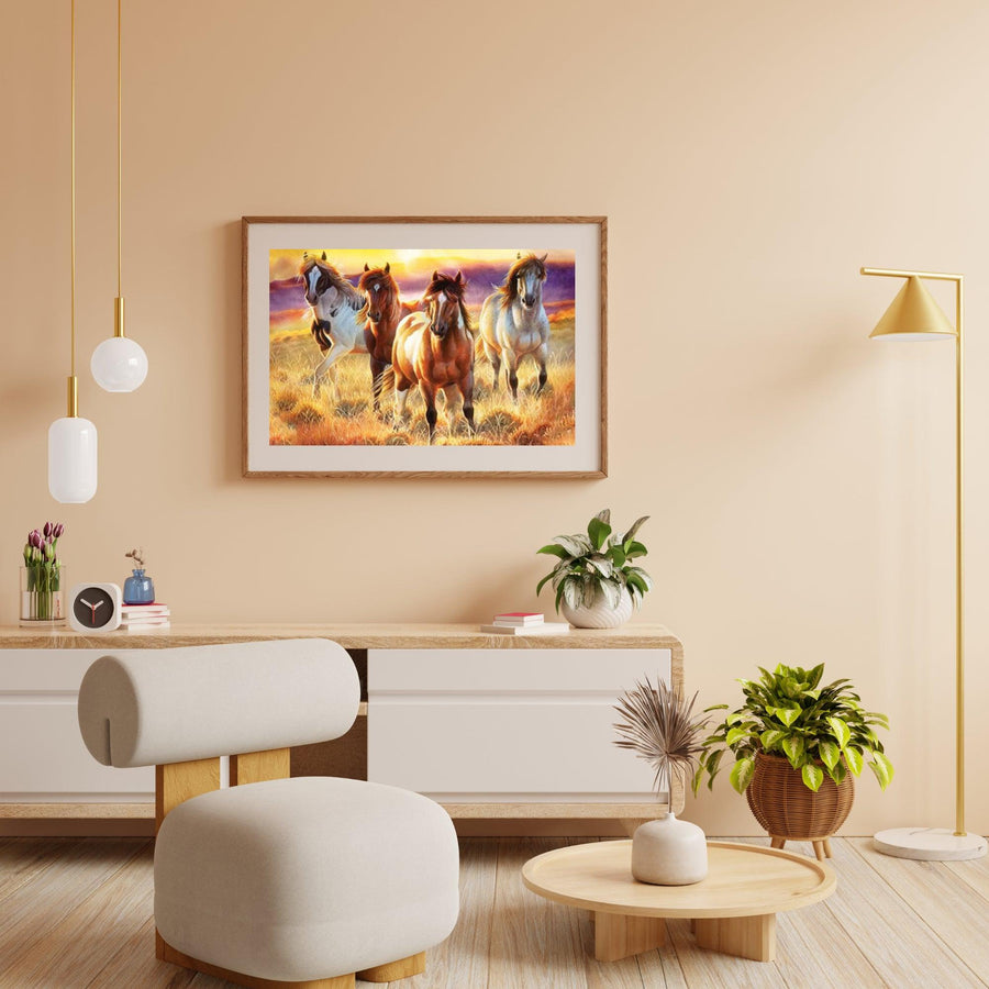 Diamond Painting Wunderschöne Pferde auf einem Feld - SEOS Shop ®
