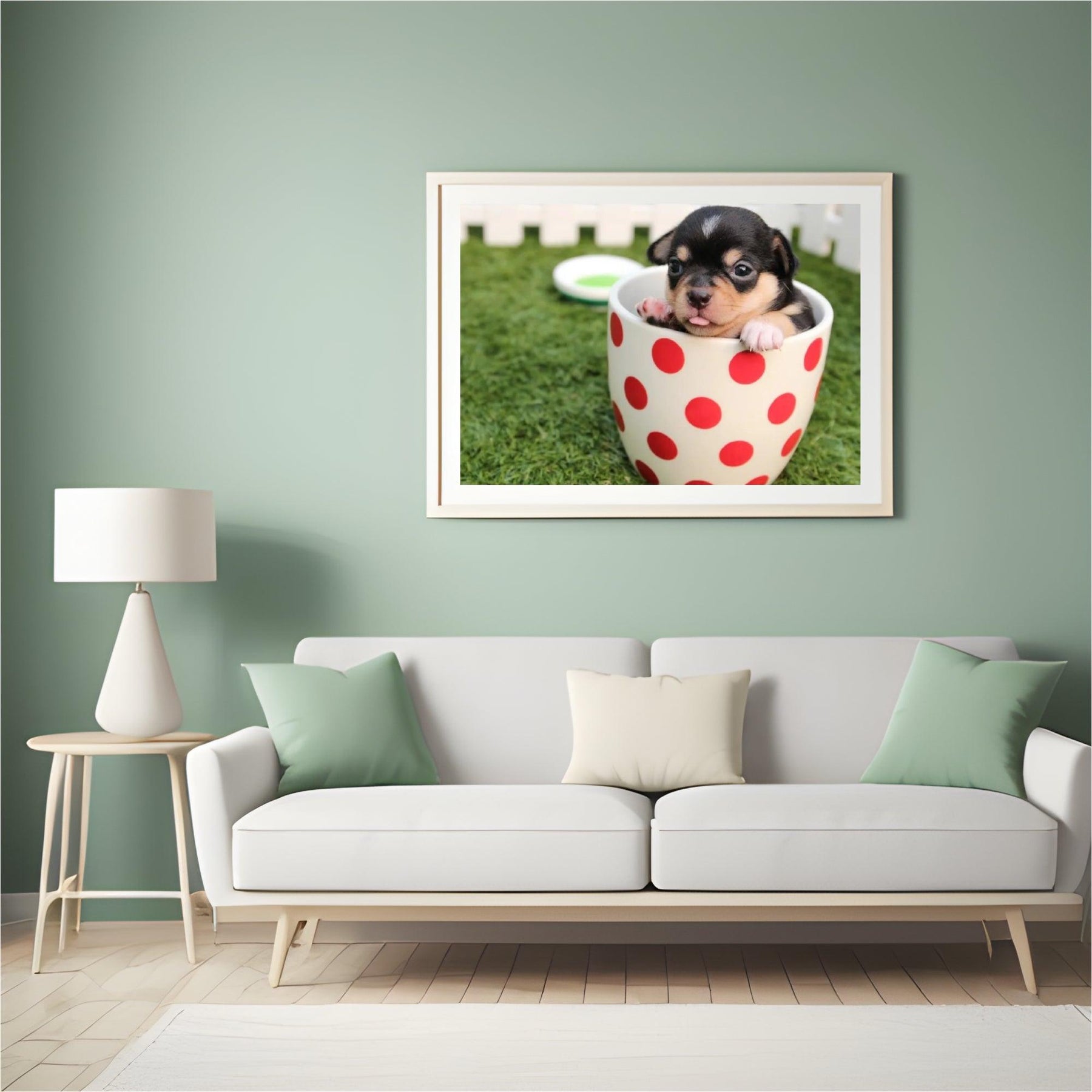 Diamond Painting Welpe in einer Tasse 45x30 cm - SEOS Shop